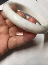 Load image into Gallery viewer, 63.5mm Certified Type A 100% Natural sunny green/white Jadeite Jade bangle BL11-4017