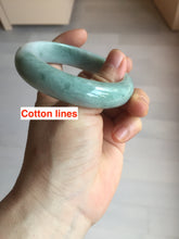 Load image into Gallery viewer, 56.3mm certified 100% natural type A light green white chubby jadeite jade bangle BQ62-6872