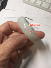 Load image into Gallery viewer, 52.5mm Certificated  Type A100% green/white thin Jadeite Jade bangle F10-1164