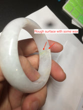 Load image into Gallery viewer, 50mm Certified Type A 100% Natural sunny green/white Jadeite Jade oval bangle BF26-1484