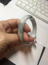 Load image into Gallery viewer, 55.8mm Certificated Type A 100% Natural White purple with green floating flowers Jadeite Jade bangle G110-9502
