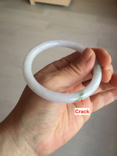 Load image into Gallery viewer, 54.5mm certified 100% natural light green/white/purple round cut jadeite jade bangle BK85-4668