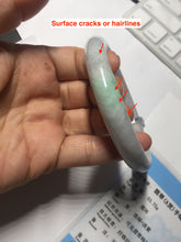 Load image into Gallery viewer, 59mm certified 100% natural type A light green/white/purple slim round cut jadeite jade bangle PC34-2674
