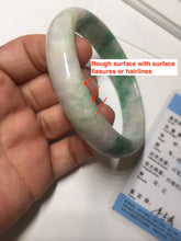 Load image into Gallery viewer, 59.2mm Certified Type A 100% Natural green purple Jadeite Jade bangle S86-7051