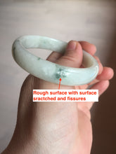 Load image into Gallery viewer, 55.5mm Certified type A 100% Natural light green with green flying flowers Jadeite bangle D131-4024