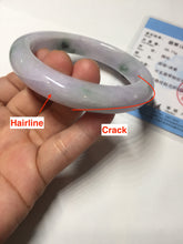 Load image into Gallery viewer, 58mm certified 100% natural type A light green/purple/yellow(FU LU SHOU)  jadeite jade bangle BN84-8722