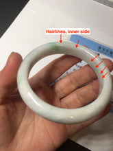 Load image into Gallery viewer, 55.7mm Certified Type A 100% Natural sunny green white Jadeite Jade bangle BP44-3179