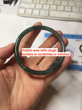 Load image into Gallery viewer, 58.2mm Certified Type A 100% Natural dark green/blue/gray Guatemala slim round cut Jadeite bangle PD181-2479