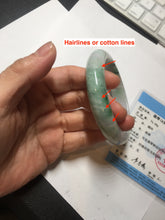 Load image into Gallery viewer, 60.5mm certified Type A 100% Natural light green sunny green light purple Jadeite Jade bangle BK140-5278