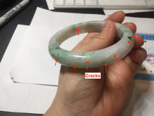 Load image into Gallery viewer, 60.2mm certified Type A 100% Natural light green sunny green light purple Jadeite Jade bangle BK139-5281