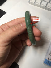 Load image into Gallery viewer, 55.3mm Certified 100% natural Type A dark green/brown round cut jadeite jade bangle BM11-5374