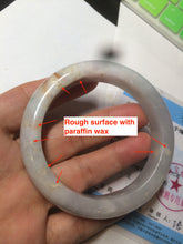 Load image into Gallery viewer, 54.6mm certified 100% natural type A white/purple/brown/gray jadeite jade bangle AX20-7723