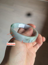 Load image into Gallery viewer, 52.5mm Certified type A 100% Natural sunny green/purple/white square Jadeite Jade bangle AX44-4717
