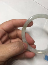Load image into Gallery viewer, 58.2mm certified 100% natural type A light green white flat jadeite bangle PD28-5815