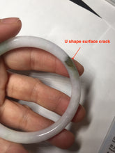 Load image into Gallery viewer, 55.8mm certified 100% natural white sunny green purple slim round cut jadeite jade bangle BL90-4666