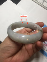 Load image into Gallery viewer, 57.5mm Certified 100% natural Type A dark green white gray chubby jadeite jade bangle AD118-2998