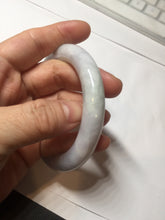 Load image into Gallery viewer, 56.2mm certified 100% natural light green/white/purple chubby round cut jadeite jade bangle BS37-(5563)