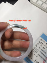 Load image into Gallery viewer, 49.5mm Certified Type A 100% Natural icy watery light green purple Jadeite Jade bangle PA73-6337