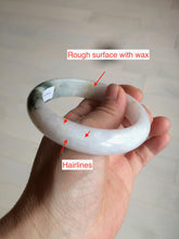 Load image into Gallery viewer, 57.7mm certified 100% natural type A watery green/white/purple jadeite jade bangle BF43-1475