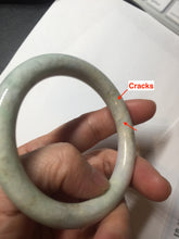 Load image into Gallery viewer, 54.5mm Certified Type A 100% Natural light green purple yellow round cut Jadeite Jade bangle GL48-8-4051