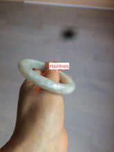 Load image into Gallery viewer, 52.5 mm Certified Type A 100% Natural sunny green/white Jadeite jade bangle m97-5059