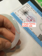 Load image into Gallery viewer, 53.7mm certificated Type A 100% Natural light green/white Jadeite Jade bangle AX104-4213