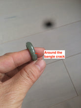 Load image into Gallery viewer, 100% natural type A watery green/white/yellow/dark green/gray big defect jadeite jade band ring AY1 (Added-on items, not sale individually.)