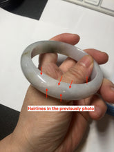 Load image into Gallery viewer, 57.7mm Certified 100% natural Type A dark green white gray purple brown jadeite jade bangle AD119-3012