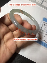 Load image into Gallery viewer, 52.3mm certified 100% natural Type A icy watery light green/purple/gray slim round cut jadeite jade bangle BL110-9439