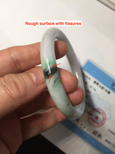 Load image into Gallery viewer, 54mm Certified Type A 100% Natural light green purple(春带彩) round cut jadeite Jade bangle AA84-4939