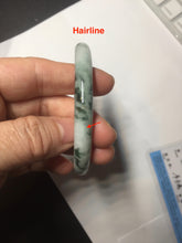 Load image into Gallery viewer, 57.9mm certified Type A 100% Natural light green with floating green flowers round cut Jadeite Jade bangle AU12-3021