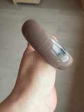 Load image into Gallery viewer, 60mm 100% natural chocolate milk color with flying leaf morning in the country chubby Quartzite (Shetaicui jade) bangle AW5