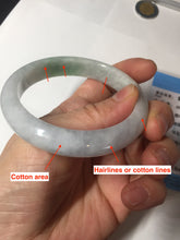 Load image into Gallery viewer, 55.2mm Certified Type A 100% Natural sunny green/light purple Jadeite Jade bangle BM27-0795