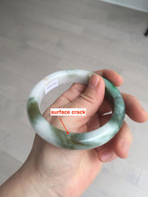 Load image into Gallery viewer, 59mm Certified Type A 100% Natural sunny green/white/brown/black Jadeite Jade bangle BK36-8353