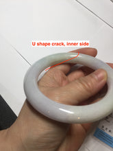 Load image into Gallery viewer, 60.5mm certified 100% natural light green/white/purple chubby round cut jadeite jade bangle BS39-8572