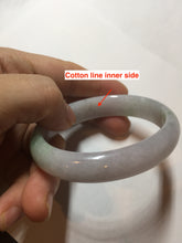 Load image into Gallery viewer, 51mm certified 100% natural Type A icy watery light green purple oval jadeite jade bangle PB209-2837