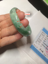 Load image into Gallery viewer, 51.7mm certified 100% natural Type A sunny green/gray jadeite jade bangle BK6-3358