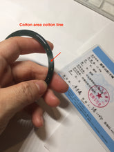 Load image into Gallery viewer, 58.2mm Certified Type A 100% Natural dark green/blue/gray with flying snow Guatemala slim round cut Jadeite bangle PD61-3385