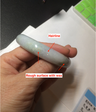 Load image into Gallery viewer, 57mm Certified Type A 100% Natural light yellow/purple/green(FU LU SHOU) Jadeite Jade bangle BK20-0756