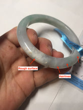 Load image into Gallery viewer, 56.5mm certified 100% natural type A white/light green white purple jadeite jade bangle AH107-0546