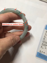 Load image into Gallery viewer, 55.8mm Certified Type A 100% Natural green/blue with green floating flowers slim round cut Jadeite bangle PB237-9550