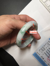 Load image into Gallery viewer, 52.2mm 100% natural certified green/purple/orange(FU LU SHOU) jadeite jade bangle Q139-7290