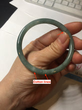 Load image into Gallery viewer, 55.3mm Certified Type A 100% Natural deep sea dark green/blue/gray/black slim round cut Guatemala Jadeite bangle AU73-3812