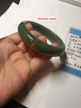 Load image into Gallery viewer, 56mm certified 100% natural Type A oliy dark green(油青) brown jadeite jade bangle BS101-4047