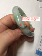 Load image into Gallery viewer, 56.5mm Certificated sunny green/dark green/white jadeite jade bangle BK120-8240