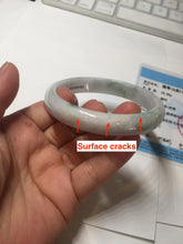 Load image into Gallery viewer, 58.7mm certified Type A 100% Natural purple white green with green floating flowers Jadeite Jade bangle BL126-1267