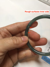 Load image into Gallery viewer, 56.5mm Certified Type A 100% Natural icy watery green/blue/black/gray slim round cut Guatemala Jadeite bangle PC67-7027