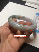 Load image into Gallery viewer, 55.6mm Certified type A 100% Natural sunny green/purple/yellow(Fu LU SHOU) Jadeite bangle BN41-5127