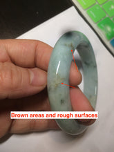 Load image into Gallery viewer, 57.4mm  certified type A 100% Natural green/blue/purple jadeite jade bangle M81-2106