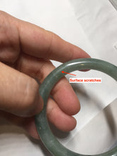 Load image into Gallery viewer, 54.5mm Certified type A 100% Natural dark green gray round cut Jadeite bangle PD44-9590